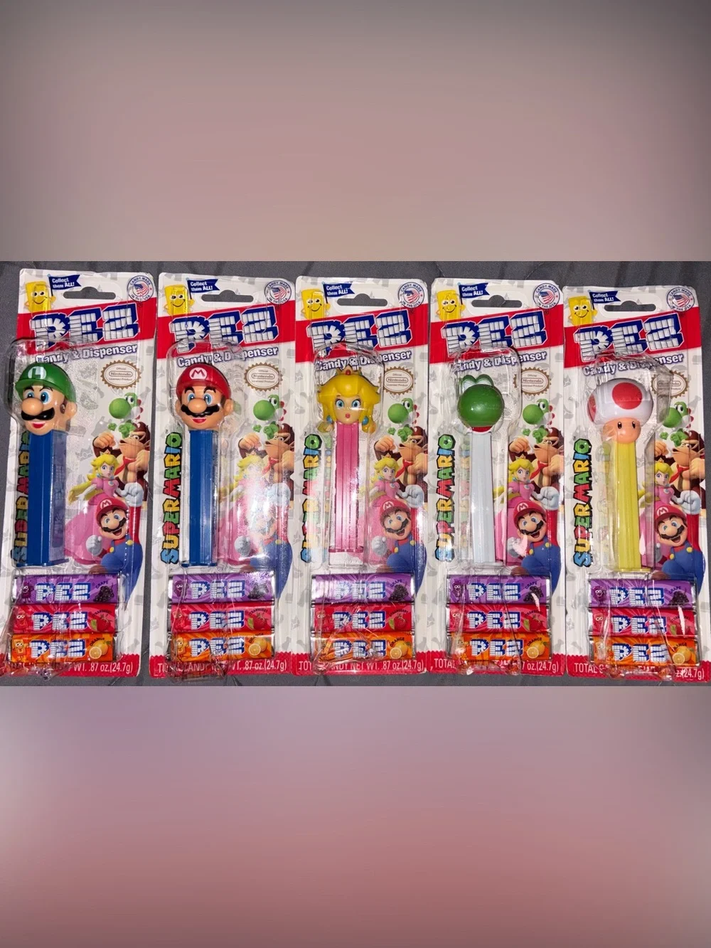 PEZ Super Mario Character Candy Dispensers - priced individually (as set $10,500
